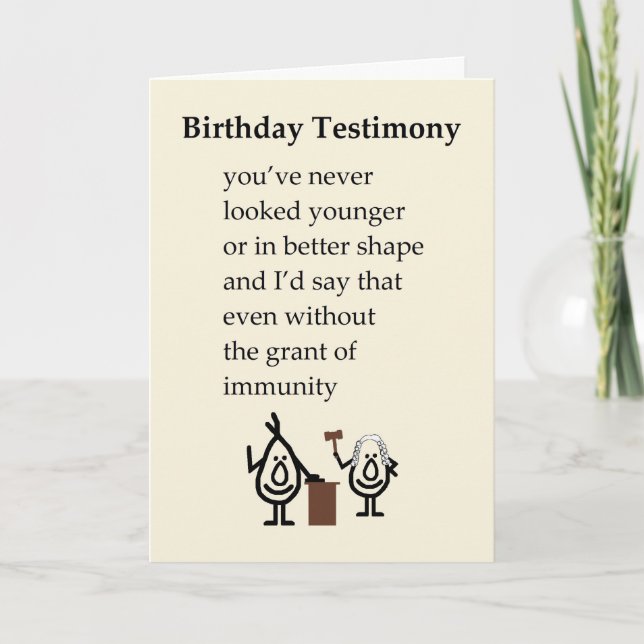 Carte Témoignage d'anniversaire - Un poème d'anniversair (Devant)