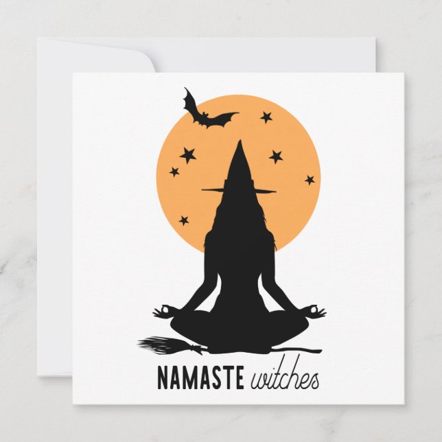 Carte Témoins de yoga d'Halloween contemporain (Devant)