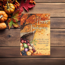 Carte Tempête de feuilles 2 Corinthians 9:15 Bon thanksg