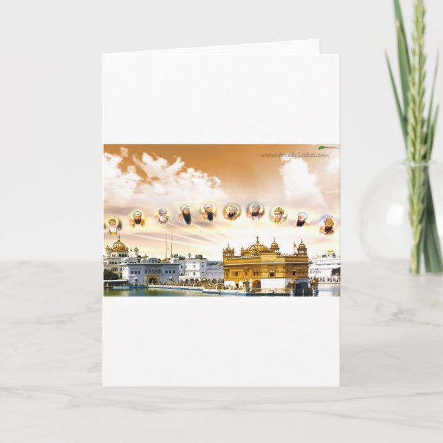 CARTE TEMPLE D'OR AVEC LE SIKH GURUS (Devant)