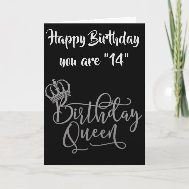 Carte TEMPS DE CÉLÉBRER **14e** REINE D'ANNIVERSAIRE (Devant)