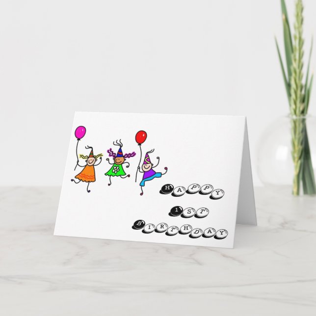 CARTE TEMPS DE FAIRE LA FÊTE POUR VOTRE ***1ER ANNIVERSA (Devant)