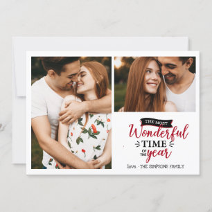 Carte Temps merveilleux Red plaid Holiday 2 photo coll