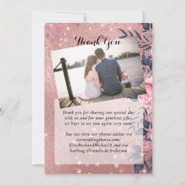 Carte Tendance ROSEGOLD Mariage Metallic rose marine Par