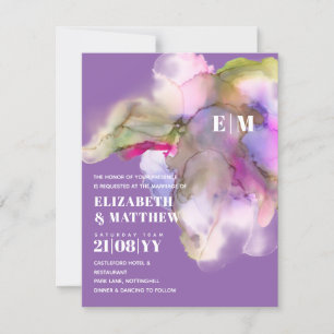 Carte Tendance Technicolor Aquarelle Mariage Invite