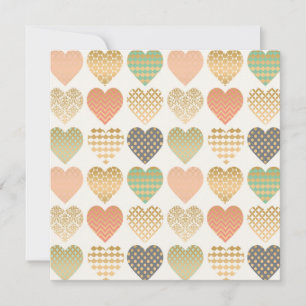 Carte tendances modernes coeurs graphiques