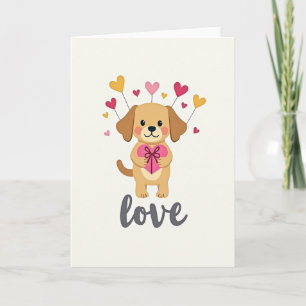 Carte tendre d'amour de chiot