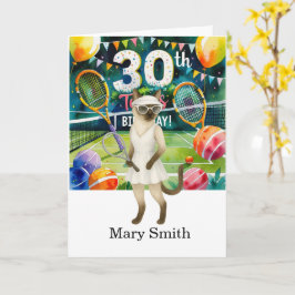 Carte Tennis 30ème anniversaire thème pour les Amoureux 