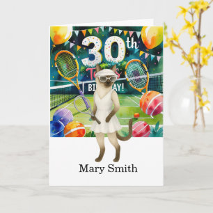 Carte Tennis 30ème anniversaire thème pour les Amoureux