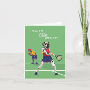 Carte Tennis Ace Dotty Chien Anniversaire