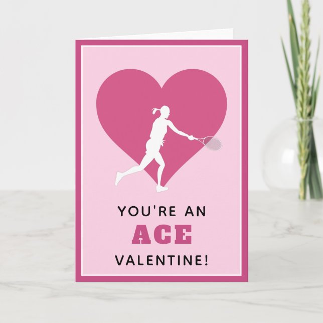 Carte Tennis Ace Valentine Funny Dire pour ses sports C (Devant)