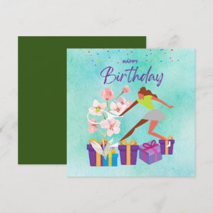 Carte Tennis Anniversaire avec Joueur de Tennis