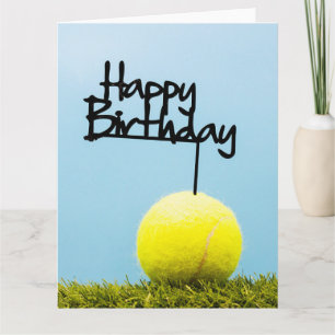 Carte Tennis ball avec Joyeux Anniversaire Connexion cie