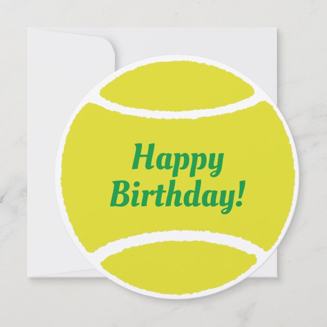 Carte Tennis ball card: Happy Birthday! -text changeable (Devant)