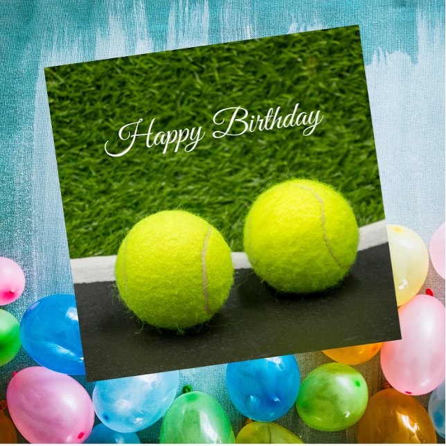 Carte Tennis ball sur gazon vert Anniversaire (Créateur téléchargé)