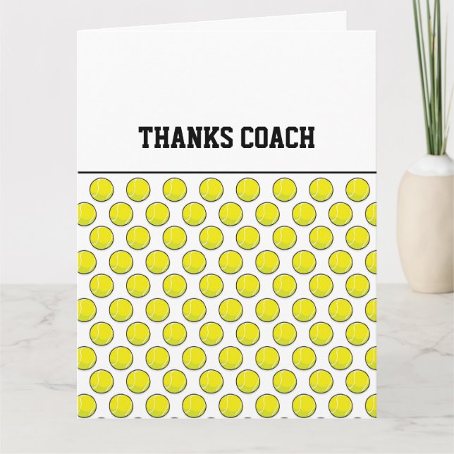 Carte Tennis Balls MERCI COACH Jaune Sports amusants (Devant)