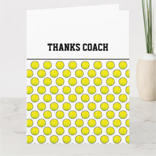 Carte Tennis Balls MERCI COACH Jaune Sports amusants