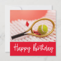 Tennis Birthday Card avec balle pour joueur
