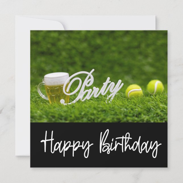 Carte Tennis Birthday Card avec balle pour joueur (Devant)