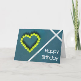 Carte Tennis coeur heureux Anniversaire personnalisé