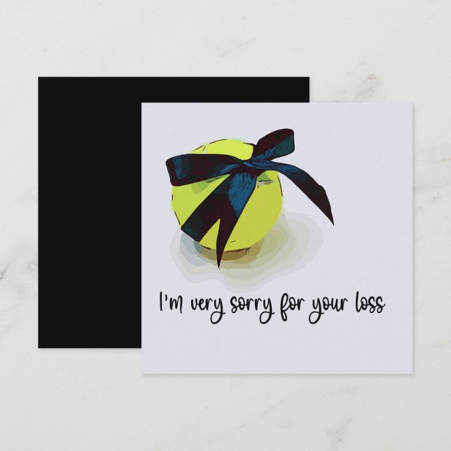 Carte Tennis Condolences Désolé pour votre perte (Devant / Derrière)
