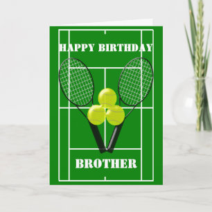 Carte Tennis Design Personnalisé Frère Anniversaire