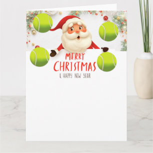 Carte Tennis Joyeux Noël avec balle de tennis
