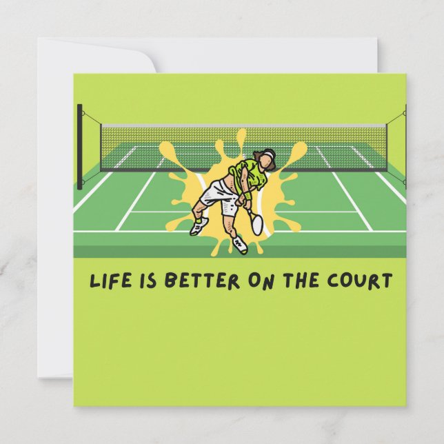 Carte Tennis Life is Better sur le court (Devant)
