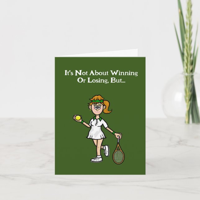 Carte Tennis Outfit Funny Grey Card (Devant)