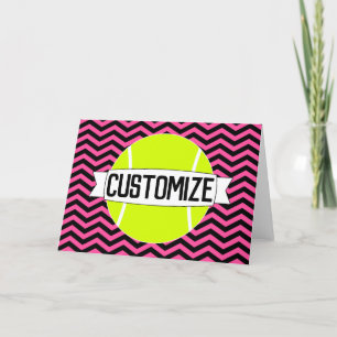 Carte Tennis Party Custom Team ou Nom du joueur Salutati