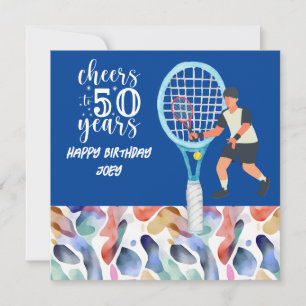 Carte Tennis Player joue au tennis 50e anniversaire