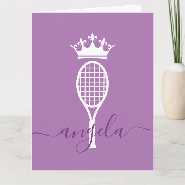 Carte Tennis Queen of Court Anniversaire personnalisé (Devant)