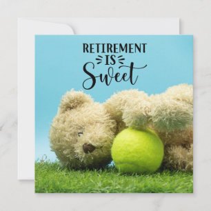Carte Tennis Retraite avec le joueur de balle et d'ours 