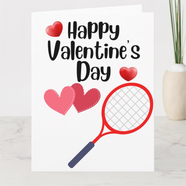 Carte TENNIS Saint-Valentin au joueur avec amour     (Devant)