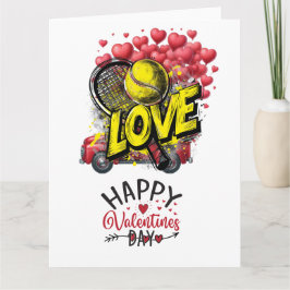 Carte TENNIS Saint-Valentin au joueur avec amour