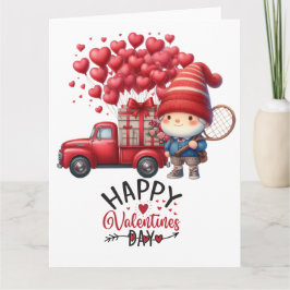 Carte TENNIS Saint-Valentin au joueur avec amour