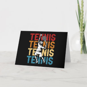 Carte Tennis Silhouette Couleurs Rétro Joueur de Tennis