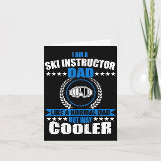 Carte Tenue amusante de père instructeur de ski pour la