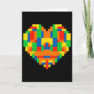 Carte Tenue de garçon enfant coeur brique constructeur d