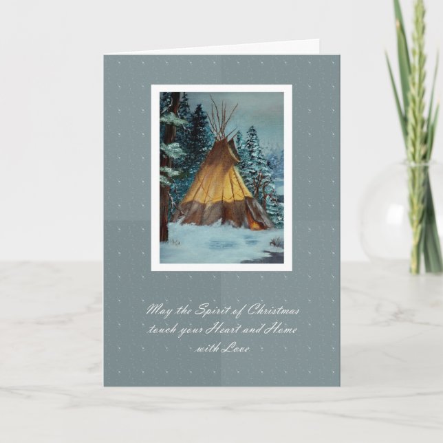 Carte Tepee de Noël / Tipi de Noël (Devant)