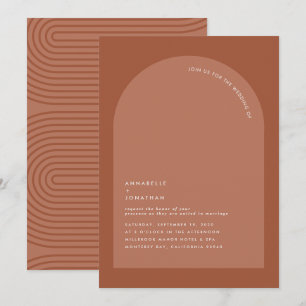 Carte Teracotta de rouille bohème moderne géométrique