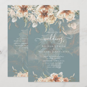 Carte Terracotta Pampas Grass BOHO Mariage