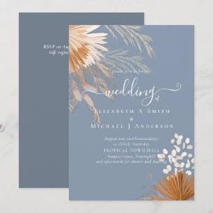 Carte Terracotta Pampas Mariage Tropical Grass
