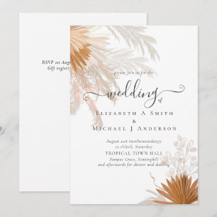 Carte Terracotta Pampas Mariage Tropical Grass