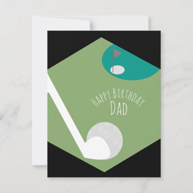 Carte Terrain de golf Joyeux anniversaire papa père gran (Devant)