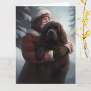 Carte Terre-Neuve avec Noël Festif du Père Noël