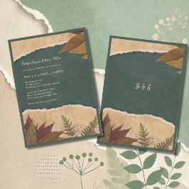 Carte terre vintage boho chic verdure mariage