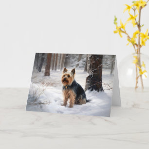 Carte Terrier Australien Silky Laissez Tomber la Neige N