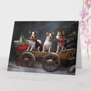 Carte Térrier Rat Snowy Traîneau Décor Noël de Noël