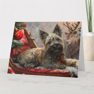 Carte Térrier Skye de Noël Fêtard